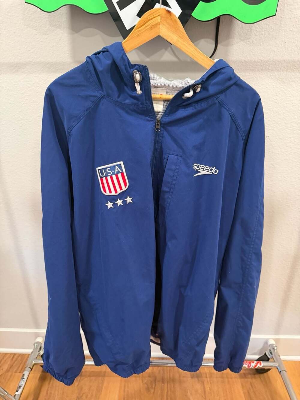 Speedo Team USA Full Zip Hooded Windbreaker Jacket